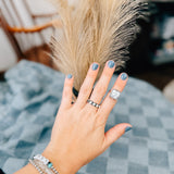 Howlite Square Adjustable Ring