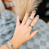 Braided Turq Diamond Stacker Ring