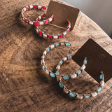 Pearl + Bead Gold Hoop