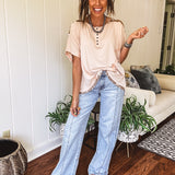 Almond Jersey Dolman with Crochet Shoulder Detail