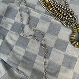 Cable + Smooth SS Link Y Necklace