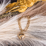 Gold Toggle Puff Heart Necklace