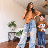 Washed Multi Patch Denim Pant