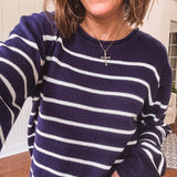 Classic Navy White Stripe Sweater