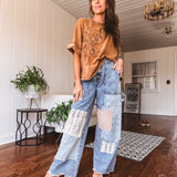 Washed Multi Patch Denim Pant