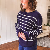Classic Navy White Stripe Sweater