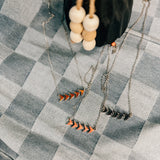Tigers Eye / Amber Arrow Necklace