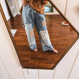 Washed Multi Patch Denim Pant