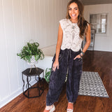 Washed Wide Leg Pocket Pant