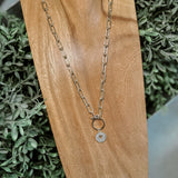 Double Circle Cross Gold Necklace