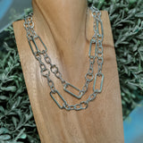 Double Chain Mixed Metal Necklace