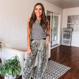 Floral Embroidered Twill Pant