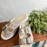 TULIP WHEAT METALLIC SANDAL