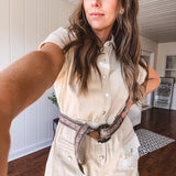 Sand Khaki Rolled Short Romper