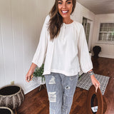 Soft Wash Long Sleeve Cotton Gauze Top