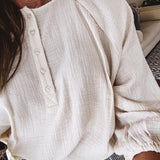 Soft Wash Long Sleeve Cotton Gauze Top