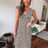 Simply Wild Button V Midi Dress