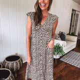 Simply Wild Button V Midi Dress