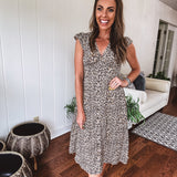 Simply Wild Button V Midi Dress