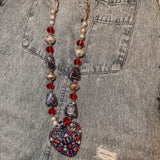Love RWB Heart Necklace