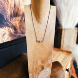 Thick Bar Engraved Turquoise Necklace