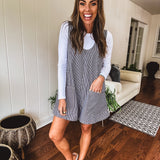 Black Casual Stripe Overall Romper
