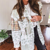 Wheat Floral Plaid Mix & Match Shacket