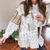 Wheat Floral Plaid Mix & Match Shacket