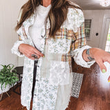 Wheat Floral Plaid Mix & Match Shacket
