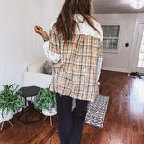 Wheat Floral Plaid Mix & Match Shacket