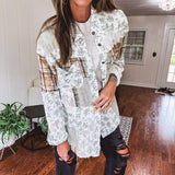 Wheat Floral Plaid Mix & Match Shacket