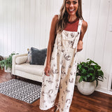 Khaki Western Print Twill Overalls