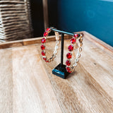 Burnin Red Big Rhinestone Hoop