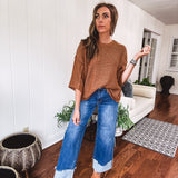 Half Sleeve Knitted Boxy Sweater