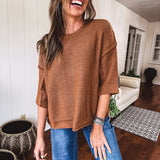 Half Sleeve Knitted Boxy Sweater