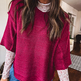 Half Sleeve Knitted Boxy Sweater