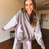 Ash Star Patch Colorblock Pullover