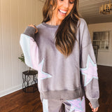 Ash Star Patch Colorblock Pullover