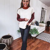 Earthtones Colorblock Knit High Neck Sweater