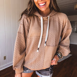 Patchwork Cable Mix Hoodie