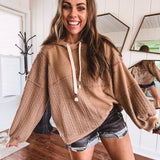 Patchwork Cable Mix Hoodie
