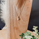 PAVE AND PEARL DROP NECKLACE