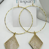 Simon Pave Diamond Drop Hoop Earring