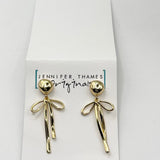 Carley Post Bow Drop Gold Earring