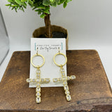Lydia Mix Baguette Cross Earring