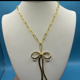 Frankie Girl Gold Bow Necklace