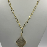 Simon Pave Diamond Paperclip Necklace