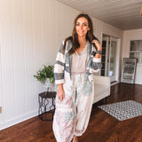 Oatmeal Floral Patchwork Jogger