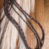 Western Nod Faux Triple Strand Necklace | 30"