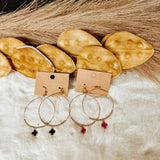 MICRO CLOVER DANGLE HOOP EARRING